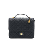 CHANEL 22K LARGE BACKPACK CAVIAR BLACK BRUSHED GHW (MICROCHIP)