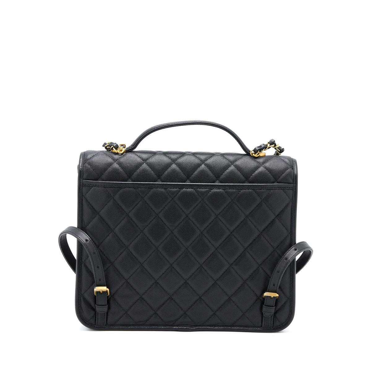 CHANEL 22K LARGE BACKPACK CAVIAR BLACK BRUSHED GHW (MICROCHIP)