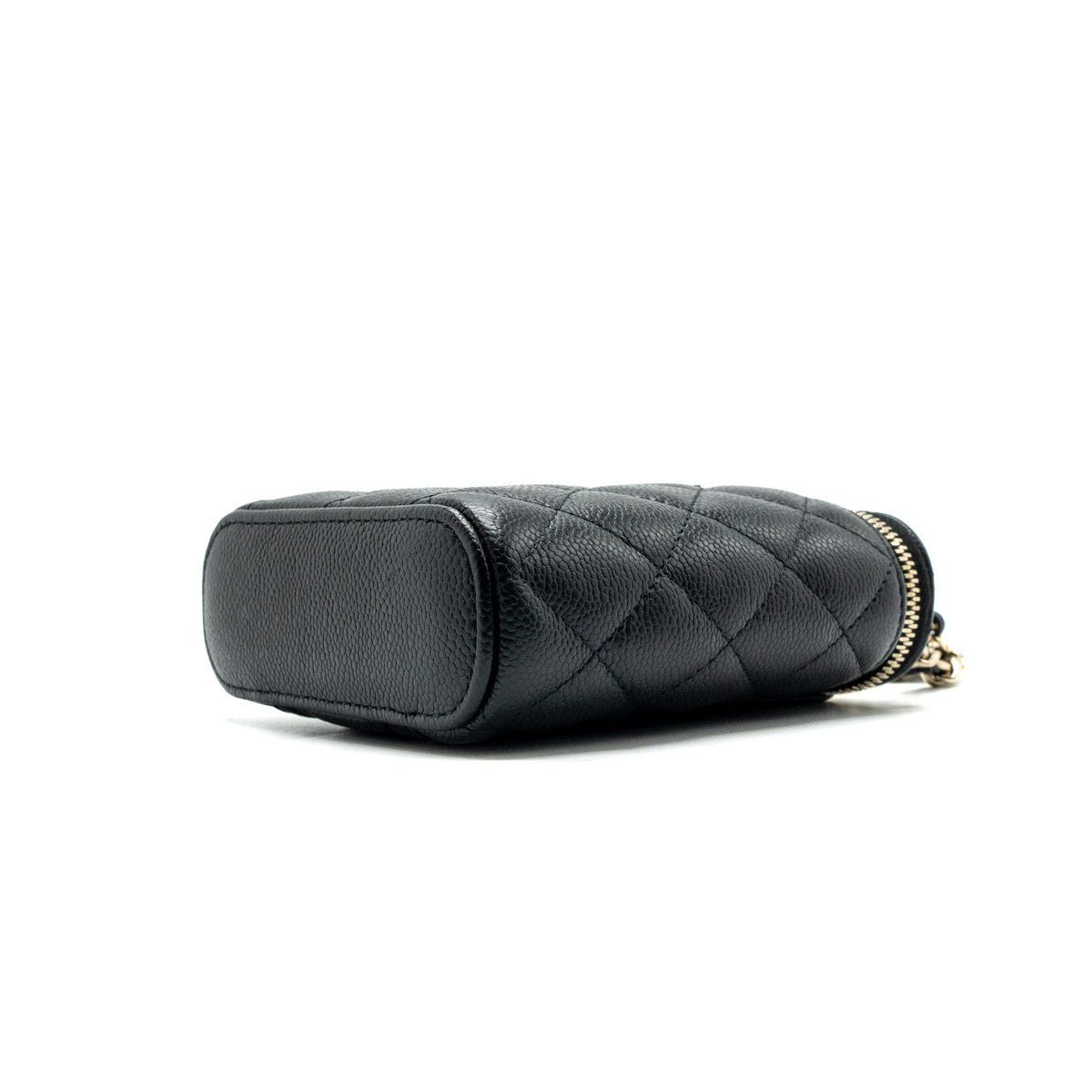 CHANEL VANITY CASE WITH DETAIL CC LOGO ON CHAIN CAVIAR BLACK LGHW