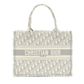 DIOR MEDIUM BOOK TOTE GREY OBLIQUE EMBROIDERY