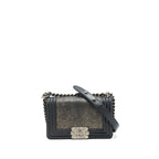 CHANEL SMALL BOY BAG LIZARD/CALFSKIN BLACK WITH RUTHENIUM HARDWARE