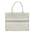 DIOR MEDIUM BOOK TOTE GREY OBLIQUE EMBROIDERY