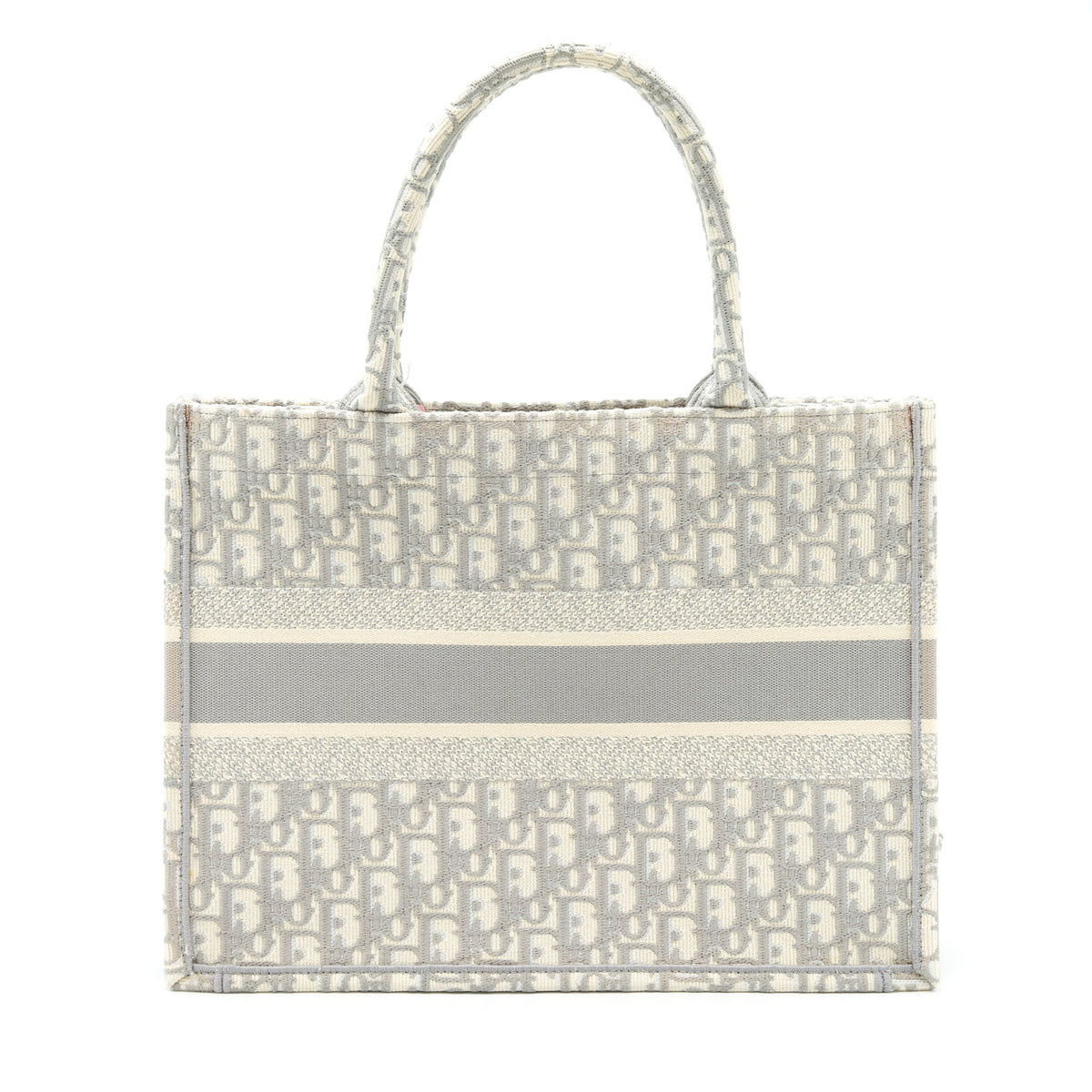 DIOR MEDIUM BOOK TOTE GREY OBLIQUE EMBROIDERY