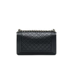 CHANEL CAVIAR OLD MEDIUM LEBOY BAG BLACK WITH RUTHENIUM HARDWARE