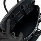 HERMES BIRKIN 25 CARGO CANVAS TOILE GEOLAND / SWIFT BLACK SHW