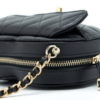 CHANEL 22S SMALL HEART BAG LAMBSKIN BLACK LGHW