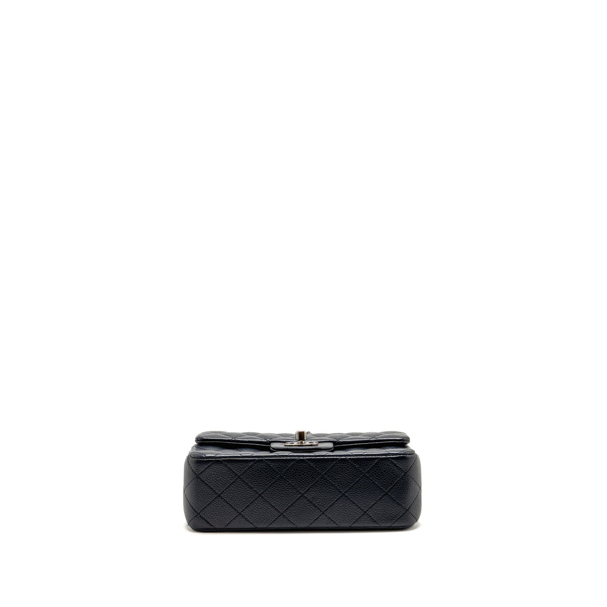 Chanel Mini Rectangular Flap Bag Caviar Dark Blue RUTHENIUM HARDWARE