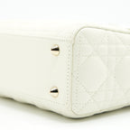 CHRISTIAN DIOR SMALL LADY DIOR CREAM WITH LGHW