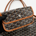 Goyard Saint Louis GM Tote Goyardine Canvas/Calfskin Black/Tan SHW