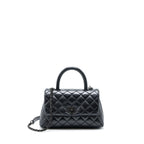 CHANEL SMALL COCO HANDLE AGED CALFSKIN SO BLACK WITH BLACK HARDWARE