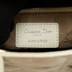 CHRISTIAN DIOR SMALL LADY DIOR CREAM WITH LGHW