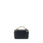 CHANEL 22S LETTER TOP HANDLE LONG VANITY CAVIAR BLACK GHW