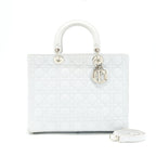 DIOR LADY DIOR BAG LARGE IN WHITE SHW
