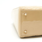 CHRISTIAN DIOR MEDIUM LADY DIOR IN PATENT LEATHER BEIGE