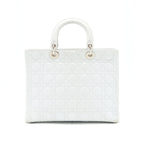 DIOR LADY DIOR BAG LARGE IN WHITE SHW