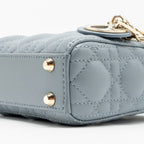 DIOR MICRO LADY DIOR LAMBSKIN GREY LGHW