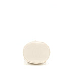 CHANEL BUTTON BUCKET CROSSBODY BAG LAMBSKIN WHITE GHW