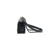 CHANEL SMALL CHEVRON LEBOY BAG CALFSKIN BLACK WITH SHW