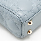 DIOR MICRO LADY DIOR LAMBSKIN GREY LGHW