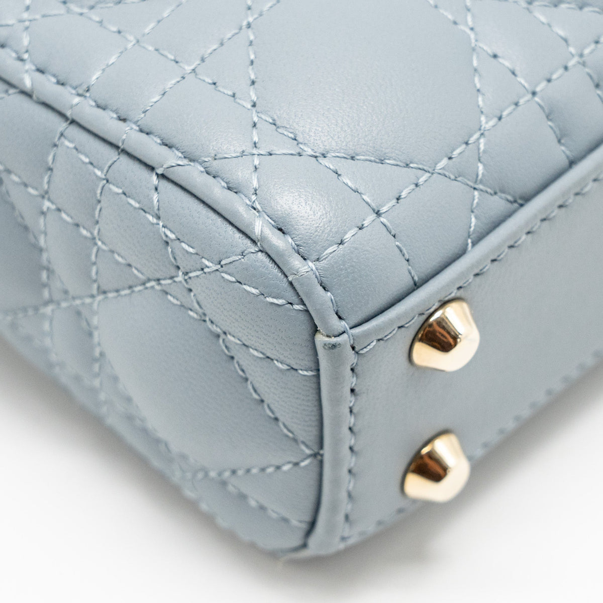 DIOR MICRO LADY DIOR LAMBSKIN GREY LGHW