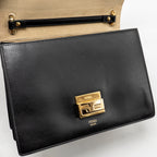 Fendi medium kan I shoulder bag FF embossed calfskin brown/black GHW