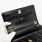CHANEL TRENDY CC WALLET ON CHAIN LAMBSKIN BLACK LGHW (MICROCHIP)