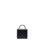 CHANEL TOP HANDLE MINI FLAP BAG LAMBSKIN BLACK LGHW