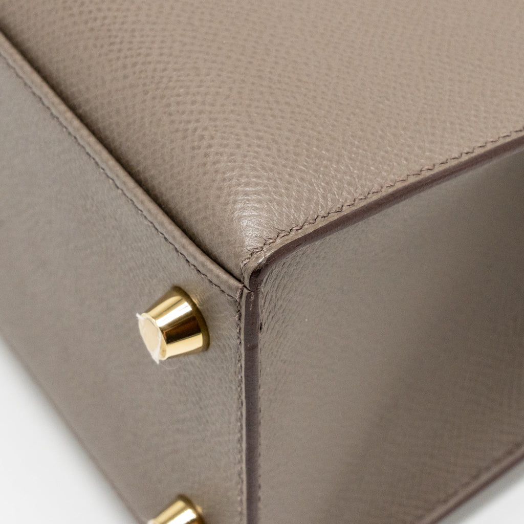 Hermes Kelly 25 Epsom 8F Gris Etain GHW