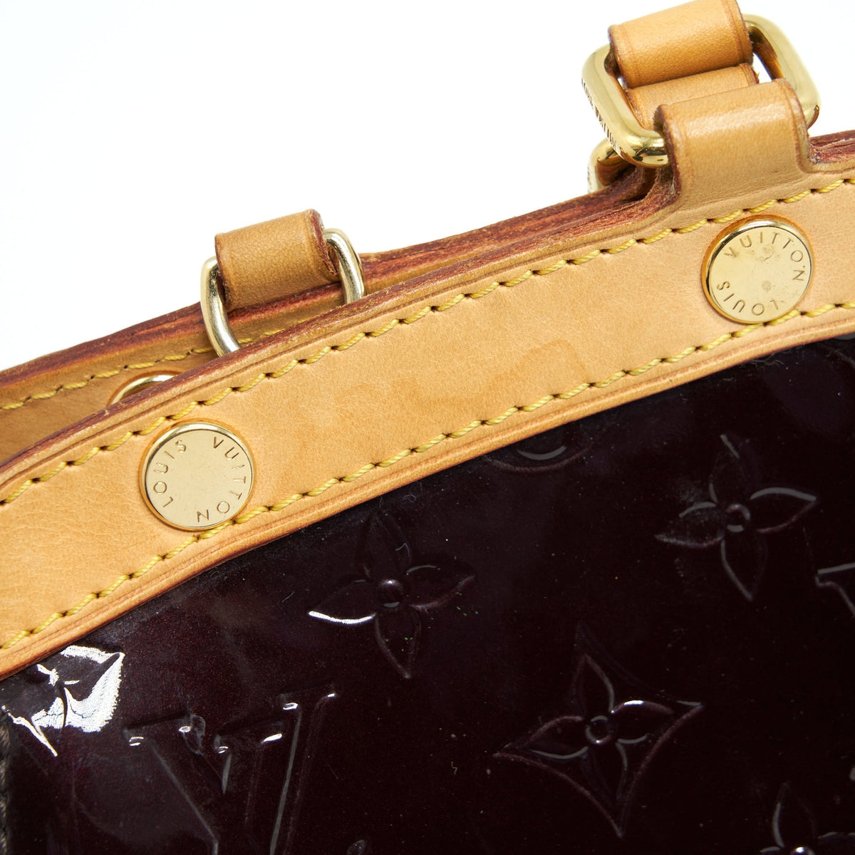 LOUIS VUITTON AMARANTE MONOGRAM VERNIS BREA MM BAG GHW