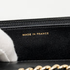 CHANEL TRENDY CC WALLET ON CHAIN LAMBSKIN BLACK LGHW (MICROCHIP)