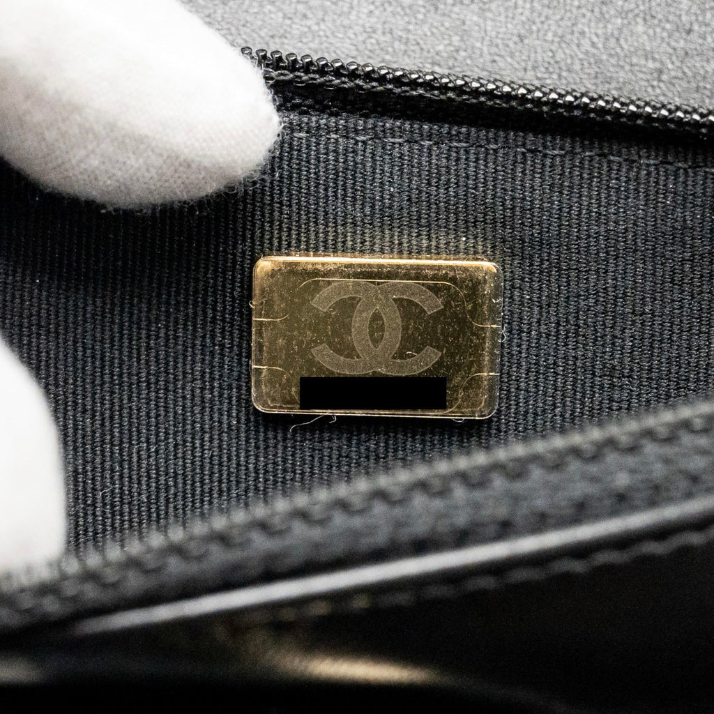 CHANEL TRENDY CC WALLET ON CHAIN LAMBSKIN BLACK LGHW (MICROCHIP)