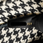 Dior Medium Houndstooth Embroidery Book Tote Canvas Black / White
