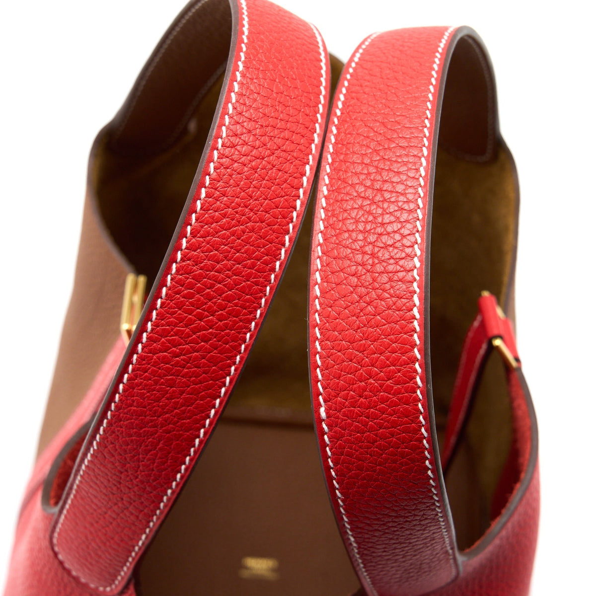 HERMES PICOTIN 22 LOCK BAG CLEMENCE ROUGE DE COEUR/GOLD GHW
