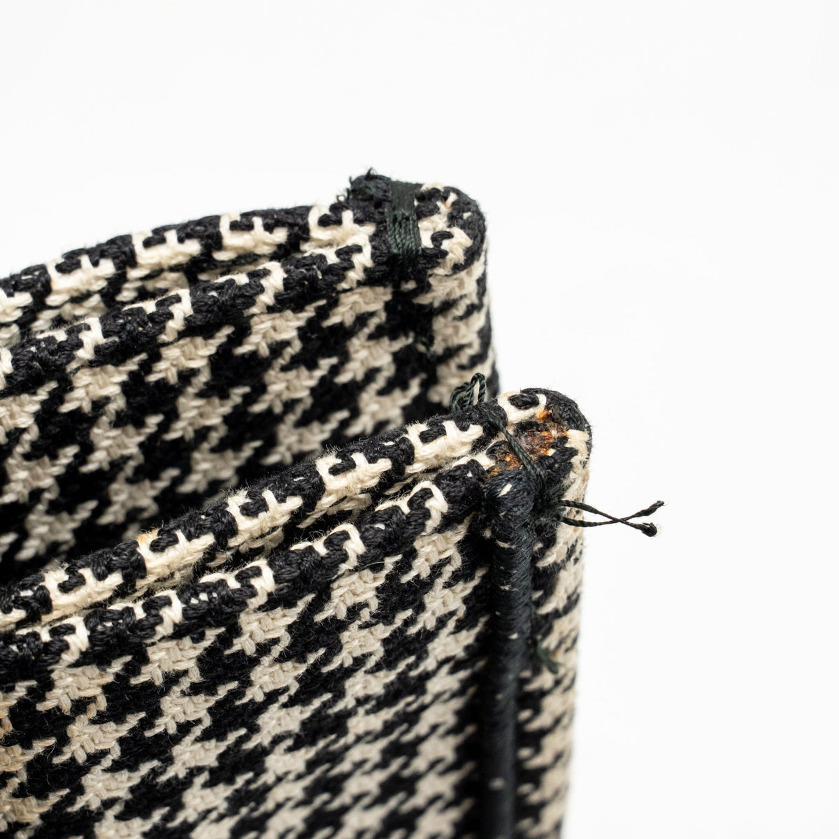 Dior Medium Houndstooth Embroidery Book Tote Canvas Black / White