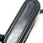 CHANEL GABRIELLE DOUBLE ZIP WALLET ON CHAIN AGED CALFSKIN BLACK/BEIGE MULTICOLOURED HARDWARE