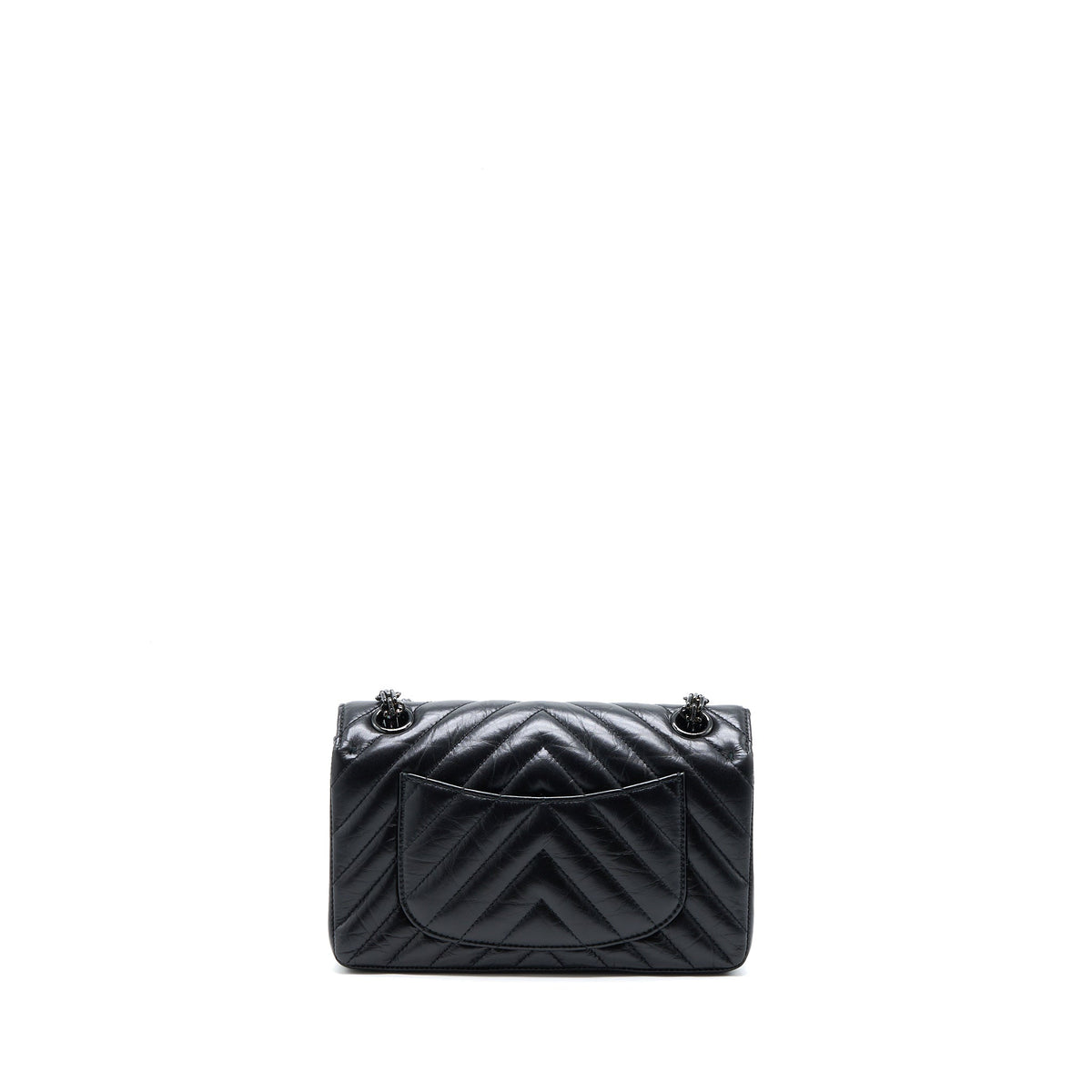 CHANEL MINI REISSUE 2.55 FLAP BAG CHEVRON AGED CALFSKIN SO BLACK