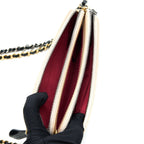 CHANEL GABRIELLE DOUBLE ZIP WALLET ON CHAIN AGED CALFSKIN BLACK/BEIGE MULTICOLOURED HARDWARE