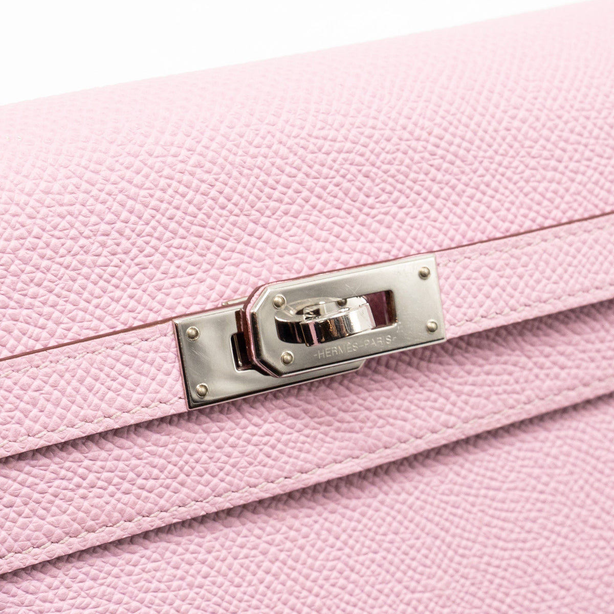 HERMES KELLY LONG WALLET EPSOM MAUVE SYLVESTRE / JAUNE CITRON SHW