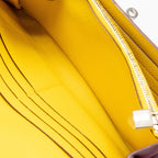 HERMES KELLY LONG WALLET EPSOM MAUVE SYLVESTRE / JAUNE CITRON SHW