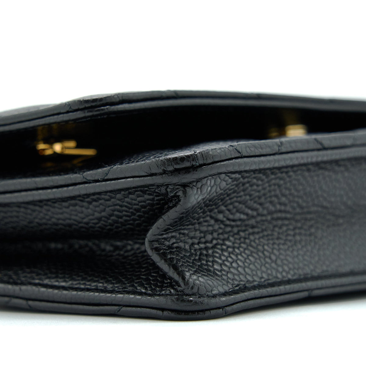 CHANEL CLASSIC WALLET ON CHAIN CAVIAR BLACK GHW (MICROCHIP)