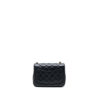 CHANEL PEARL CRUSH MINI SQUARE FLAP BAG LAMBSKIN BLACK BRUSHED GHW (MICROCHIP)