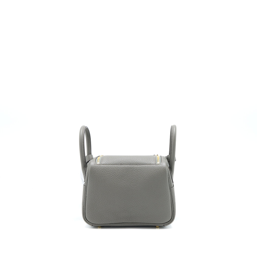 Hermes Mini Lindy Clemence 0L Gris Meyer GHW