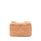 CHANEL 21K SMALL 19 FLAP BAG LAMBSKIN CARAMEL GHW(MICROCHIP)