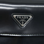 PRADA CLEO SHOULDER BAG BRUSHED LEATHER BLACK SHW