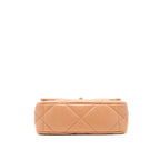 CHANEL 21K SMALL 19 FLAP BAG LAMBSKIN CARAMEL GHW(MICROCHIP)