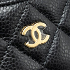 CHANEL CLASSIC CARD HOLDER CAVIAR BLACK GHW (MICROCHIP)