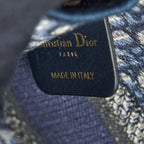 DIOR MINI BOOK TOTE BLUE OBLIQUE EMBROIDERY