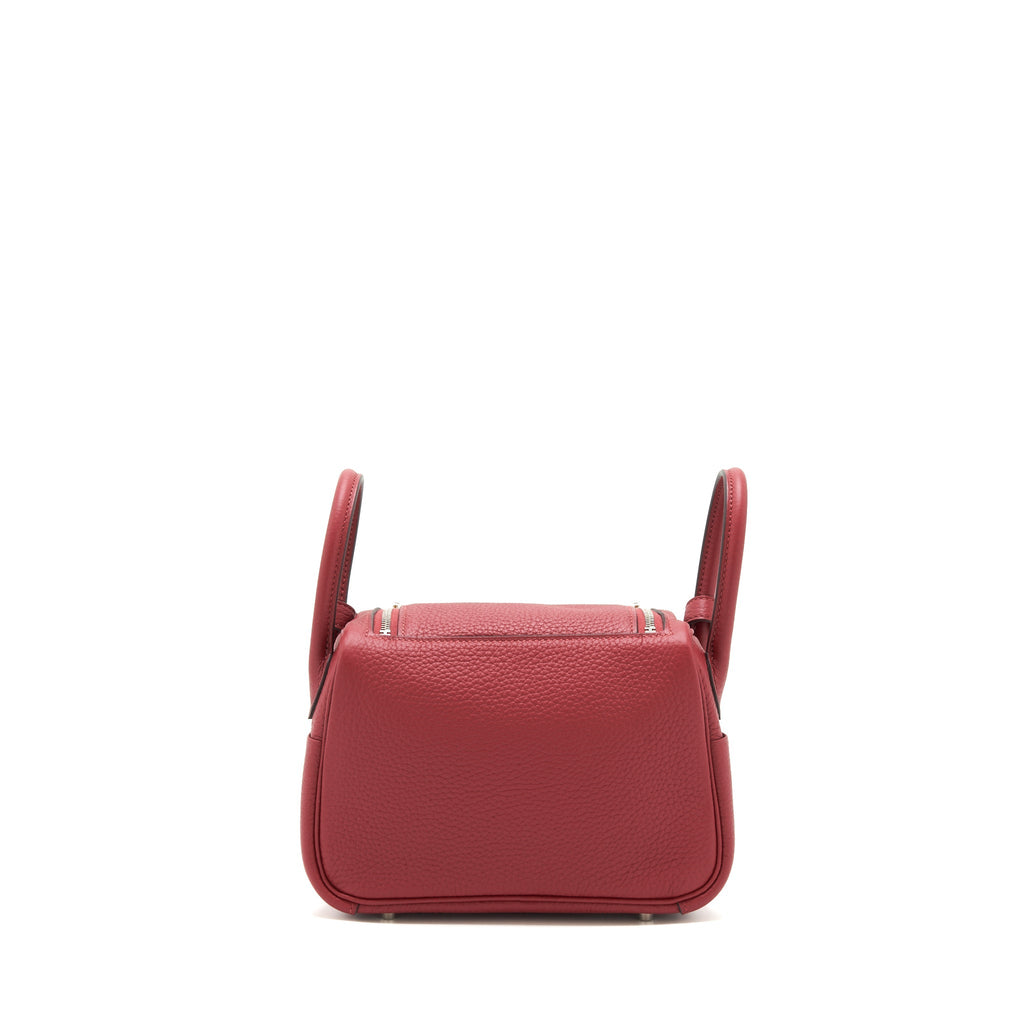 Hermes Mini Lindy Clemence Rouge Grenat SHW