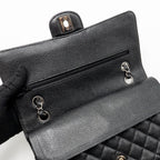 CHANEL MEDIUM CLASSIC DOUBLE FLAP BAG CAVIAR BLACK SHW