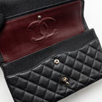 CHANEL MEDIUM CLASSIC DOUBLE FLAP BAG CAVIAR BLACK SHW